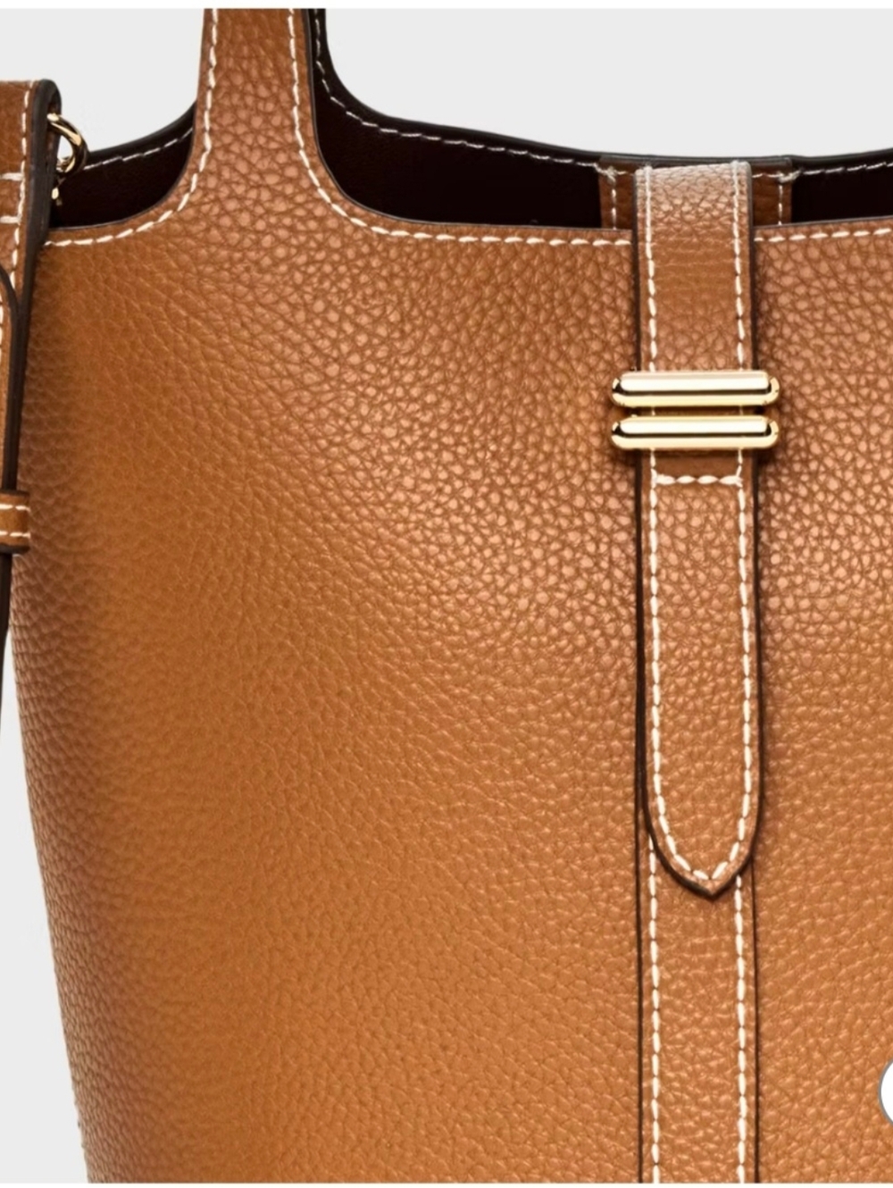 A New Day Mini Tulip Tote Brown Crossbody Bag Minimalist Chic Quiet Lux - Picture 5 of 9